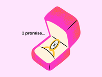 Illustration of promise ring in box, How to give a promise ring