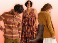 Collage of guest outfit ideas for a mountain wedding