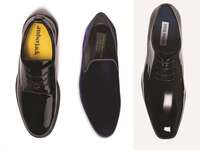 Leather derby lace up shoes in black