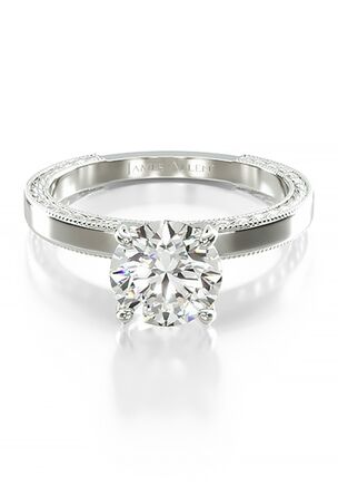 This beautiful solitaire features an etched rope design on the profile of the ring, enhanced by milgrain edges. Breathtaking simplicity with elegant design details.
