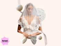 Bride wearing veil