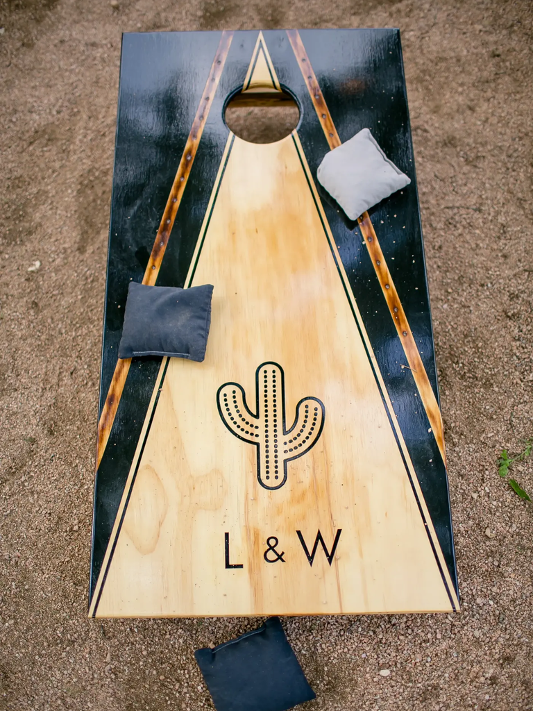 Custom corn hole set for wedding