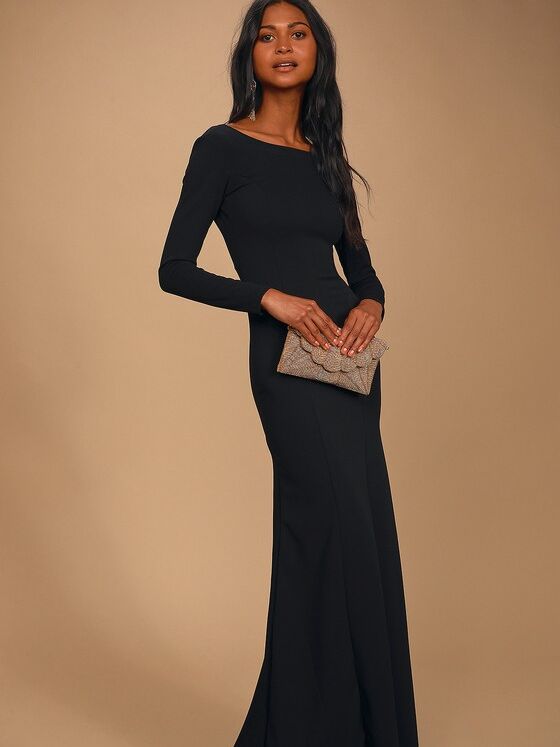 Long tight black dress